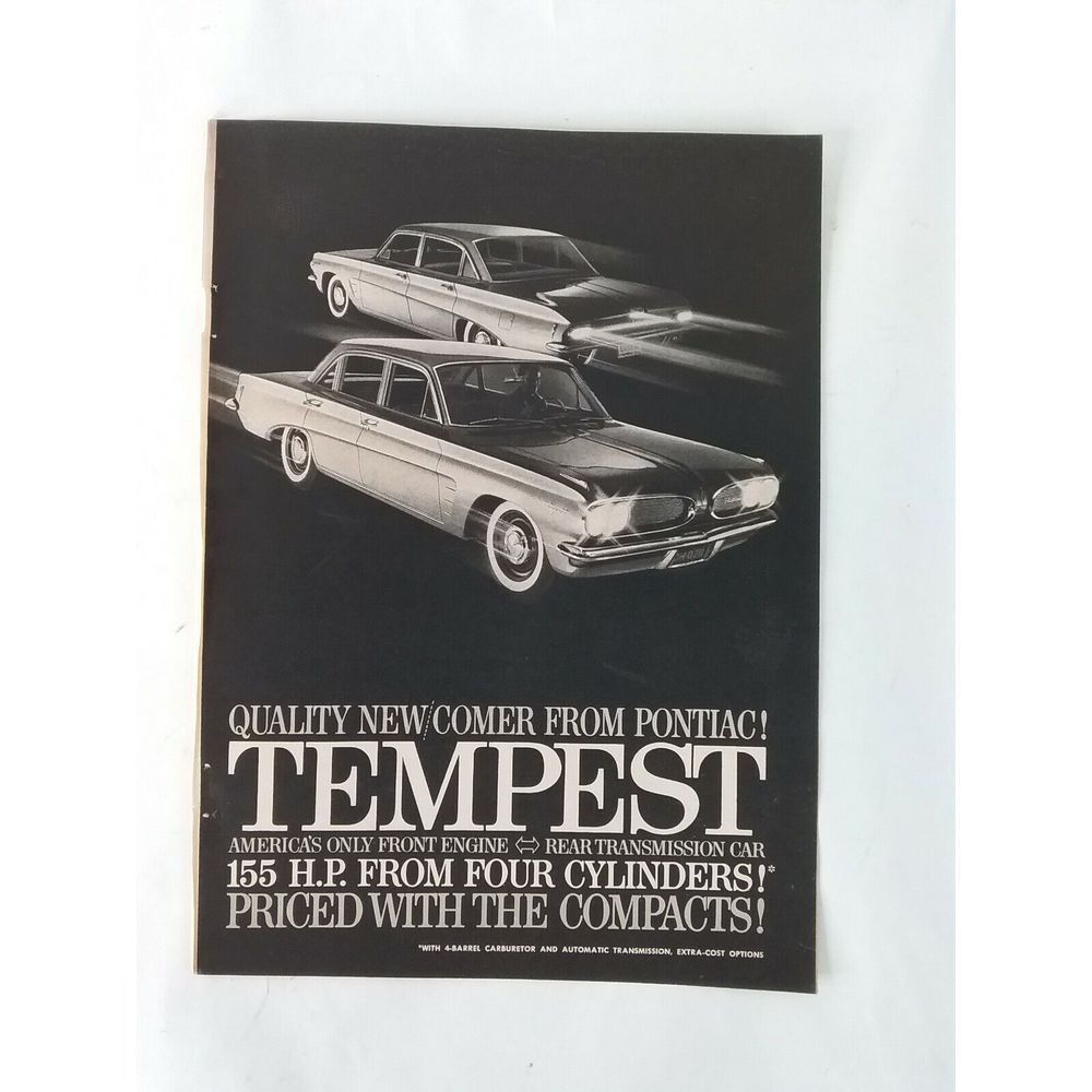 Pontiac Tempest Magazine Automobile Vehicle Car American Original Print Ad